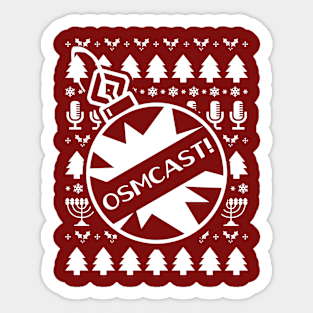 The OSMcast! Holiday Sweater Shirt Sticker